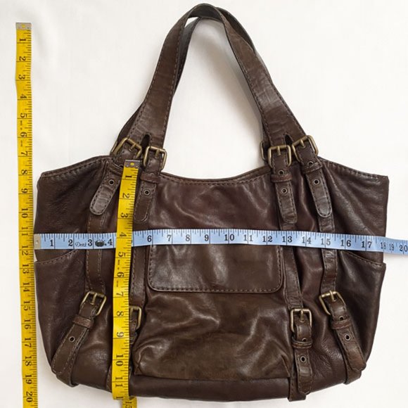 Kooba Distressed Brown Leather Bag With Multi-Buckles - Picture 15 of 15